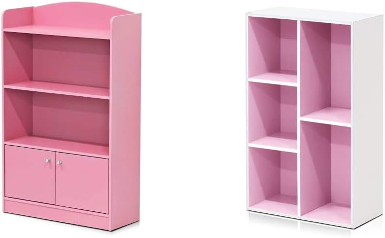 Pink Bookshelf with Storage Cabinet L825162