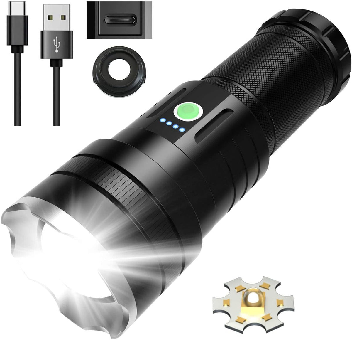 100000 High Lumens Rechargeable LED Flashlight Z122057