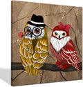 Owl Canvas Wall Art Framed 24x24 Inches T8238