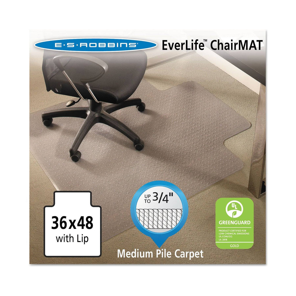 Chair Mats for Medium Pile Carpet with Lip 36 x 48 Clear T84362