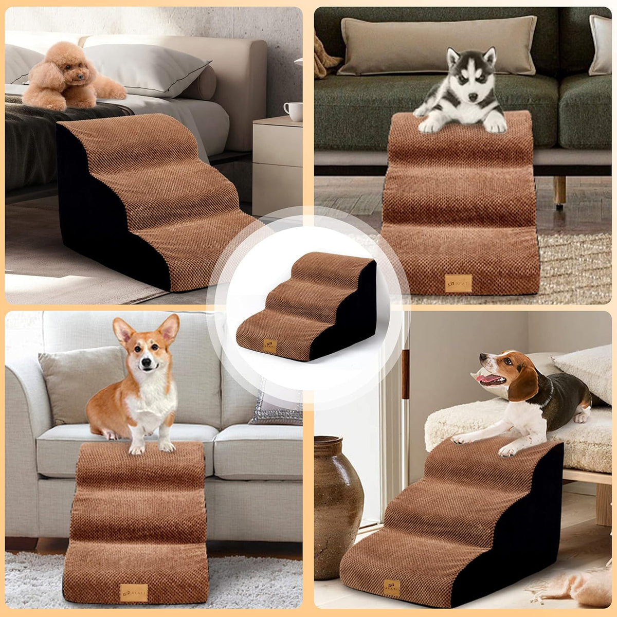 3 Tiers Foam Dog Ramps Steps D801