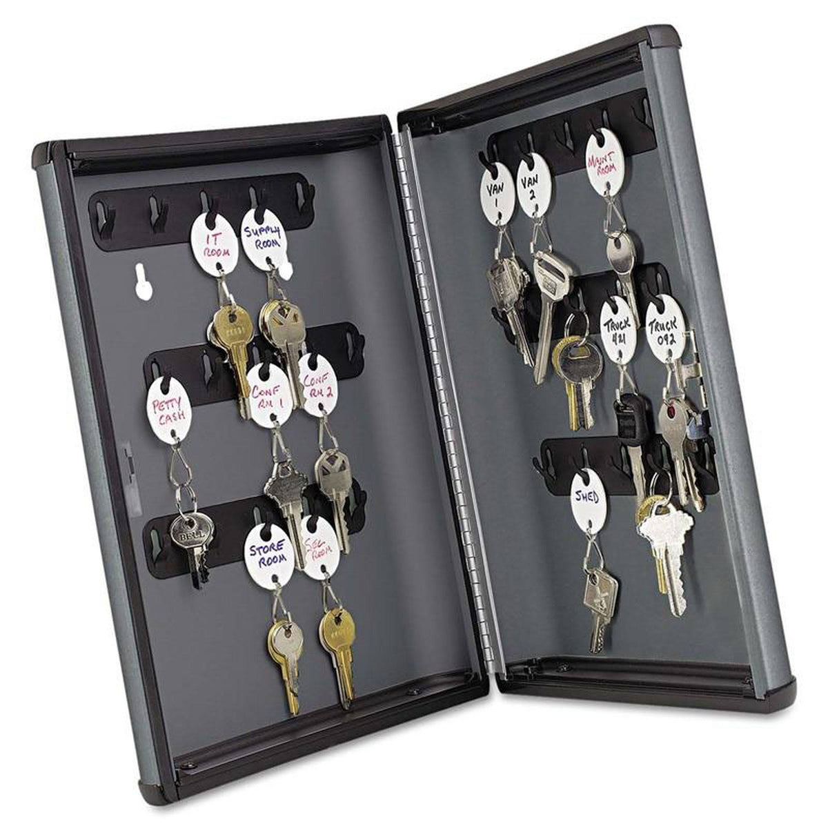 Steel 30-Key Charcoal Gray Key Cabinet R820