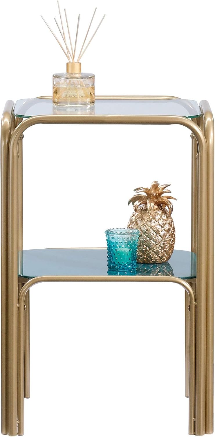 End Table Satin Gold Finish K7205