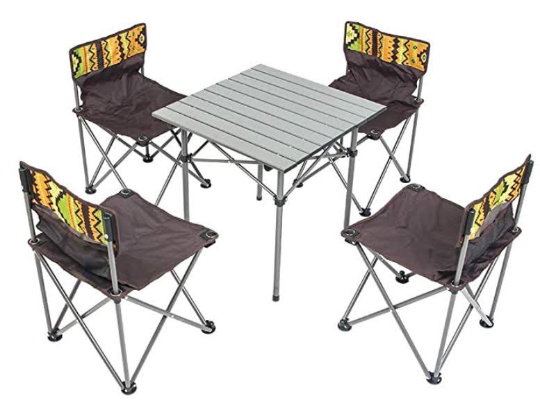 Folding Travel Camping 1 Table 4 Chairs Set with Carry Bag A4704