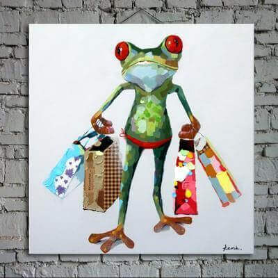 Frog with Glasses Canvas Painting Wall Art R155142