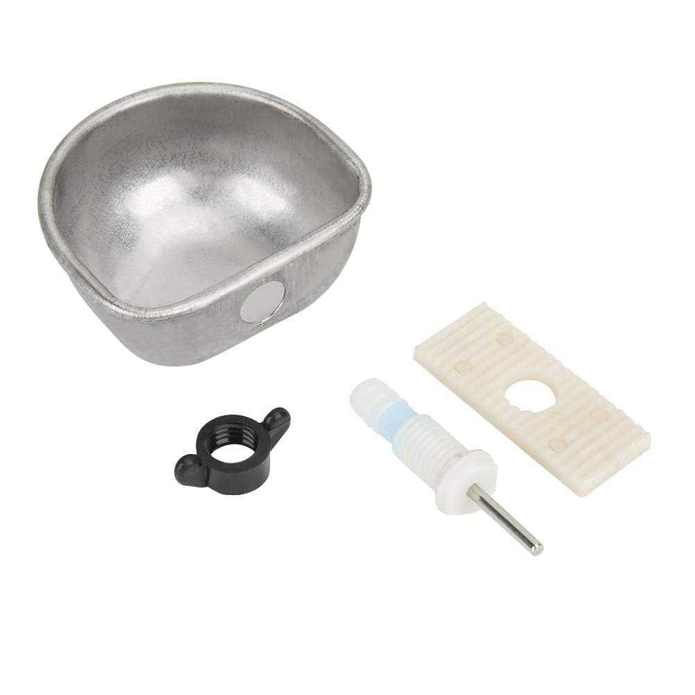 10Pcs Stainless Steel Rabbit Water Dispenser with Bowl J662303