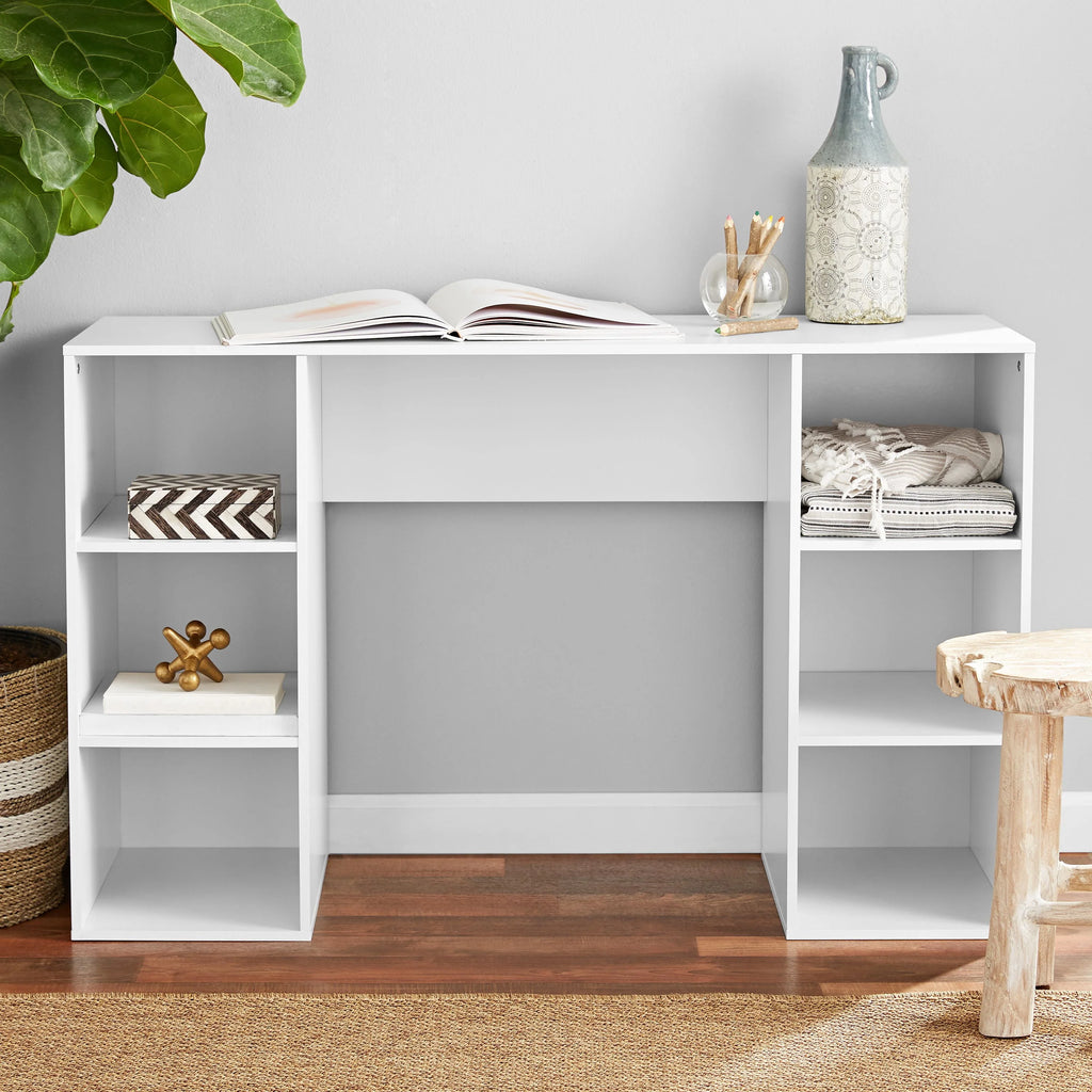 White 6-Cube Storage Computer Desk K8575