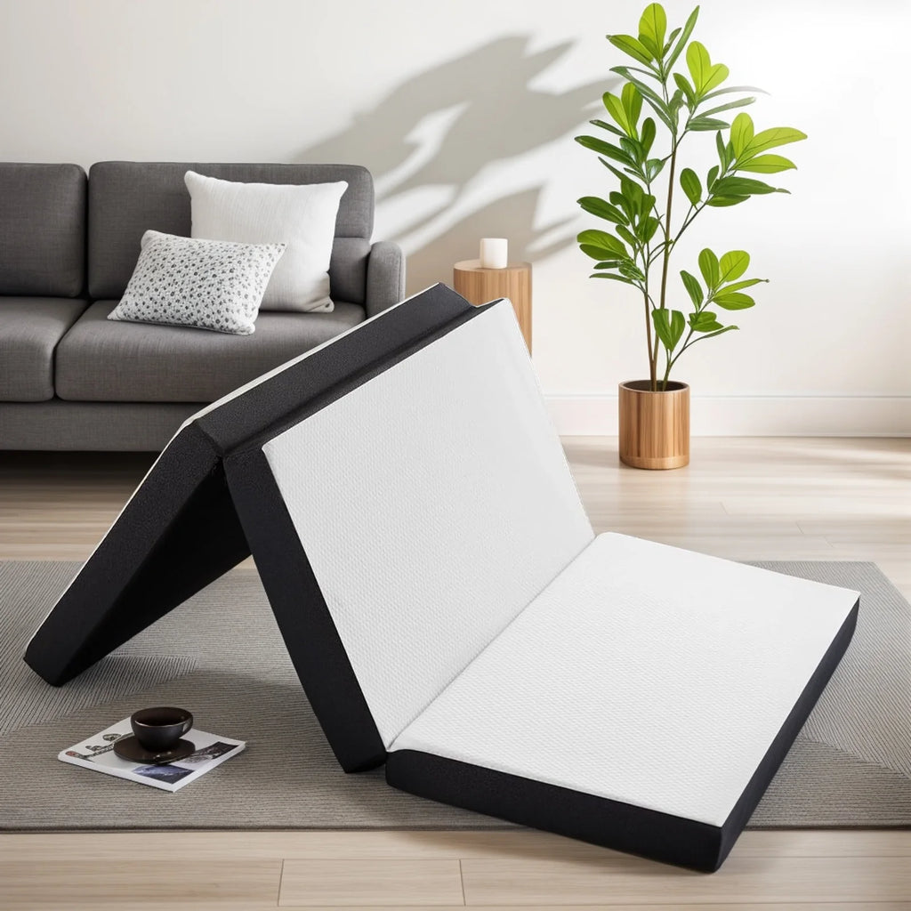 Folding Twin Size Memory Foam Mattress with Cover O2646
