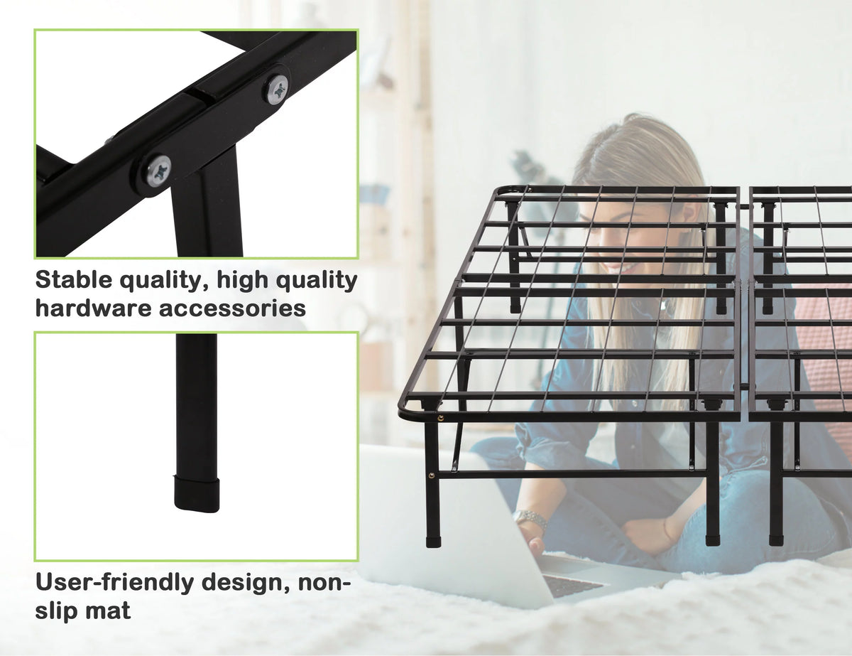 Foldable Twin Bed Frame 150LBS Capacity Heavy Duty I362