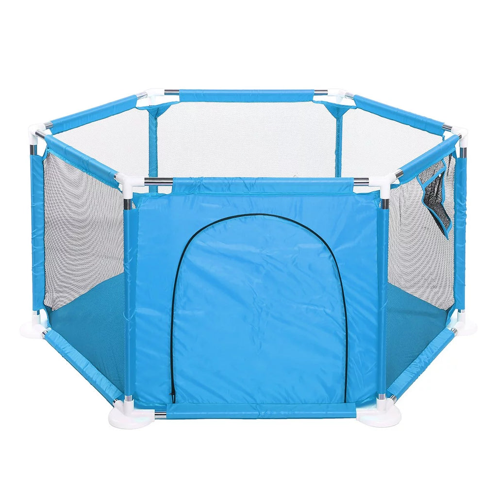 Portable Baby Playpen 6-Panel Play Yard Blue G4721