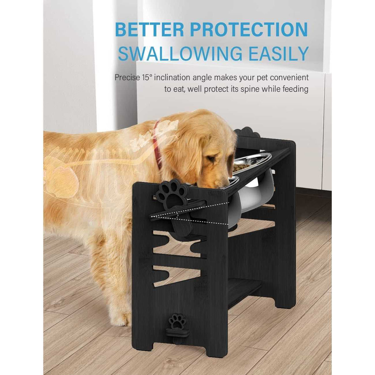 Adjustable Raised Dog Bowls with Stand P931