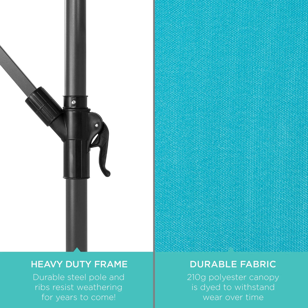 10ft Solar LED Offset Hanging Patio Umbrella J3796