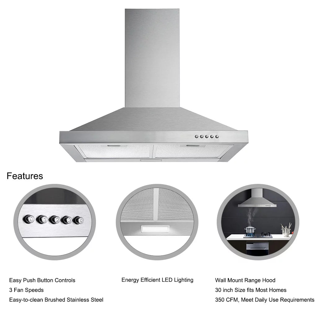 30 inch Stainless Steel Wall Mount Range Hood V982192