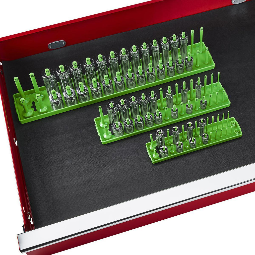 3 Piece Green Metric Socket Tray Q13768
