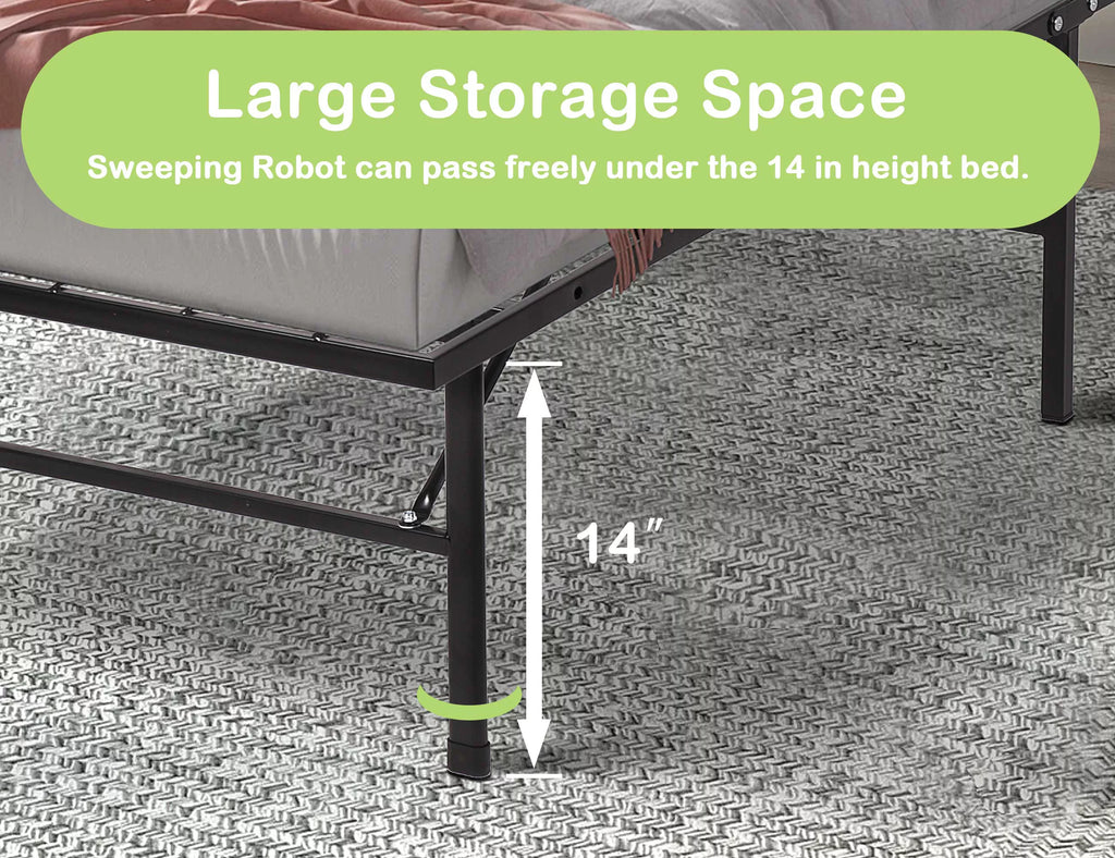 Foldable Twin Bed Frame 150LBS Capacity Heavy Duty I362