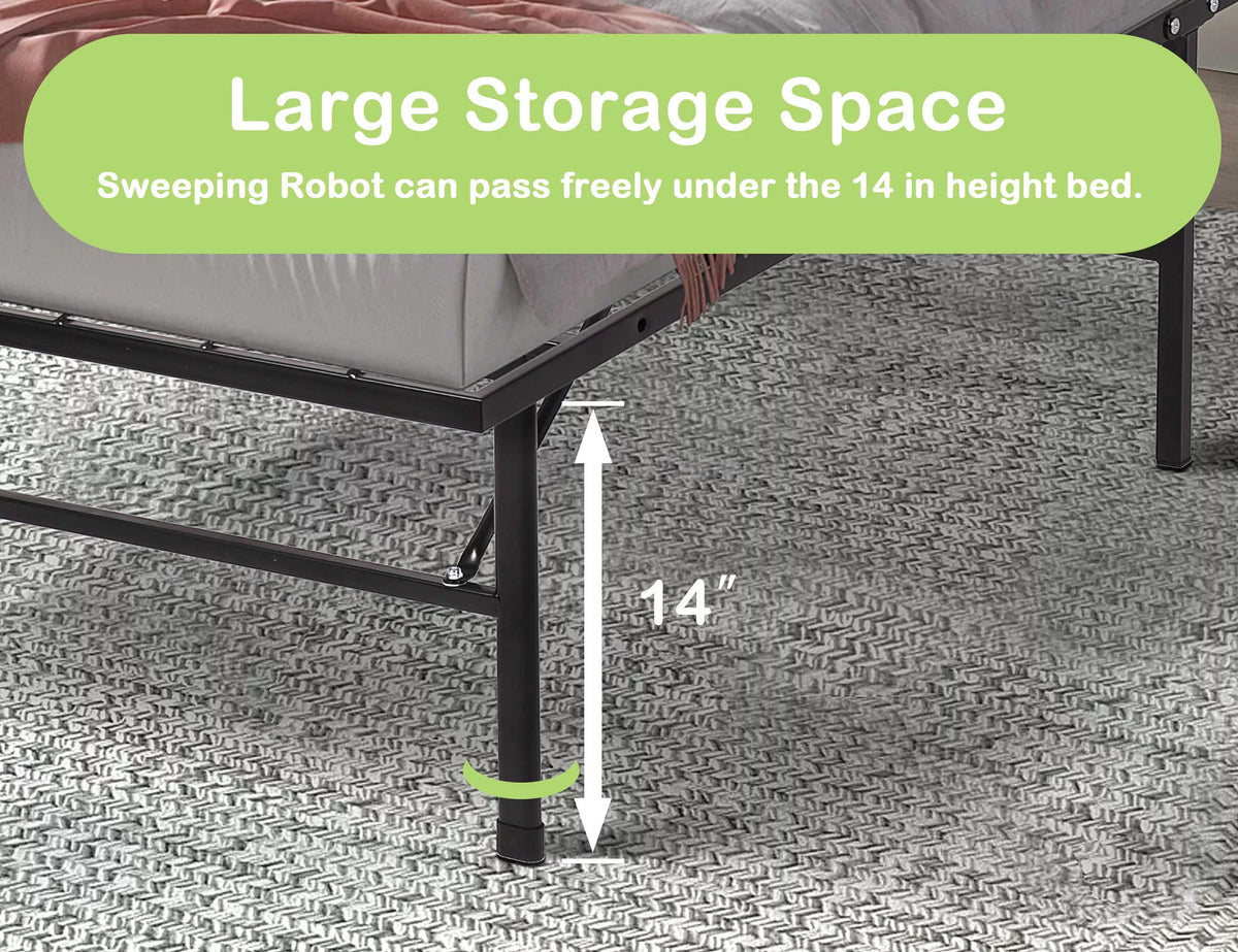 Foldable Twin Bed Frame 150LBS Capacity Heavy Duty I362