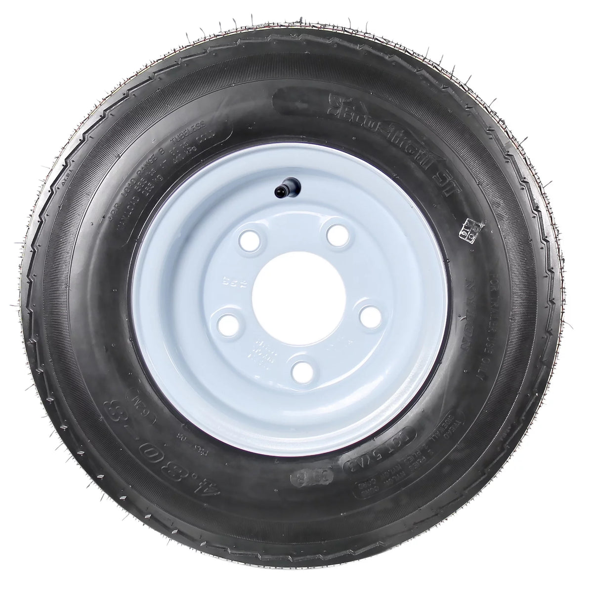 Trailer Tires On Rims 4.80-8 5 Lug White I961