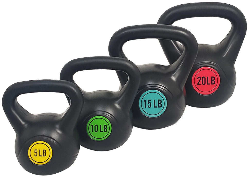 Wide Grip Kettlebell Set, 5lb, 10lb, and 15lb R951