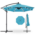 10ft Solar LED Offset Hanging Patio Umbrella J3796