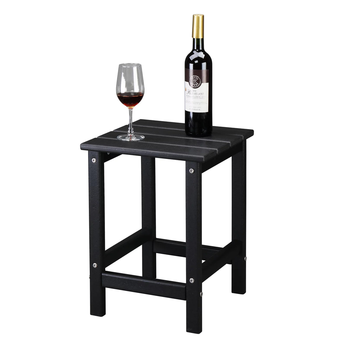 Black HDPE Weather Resistant Square Side Table S6815
