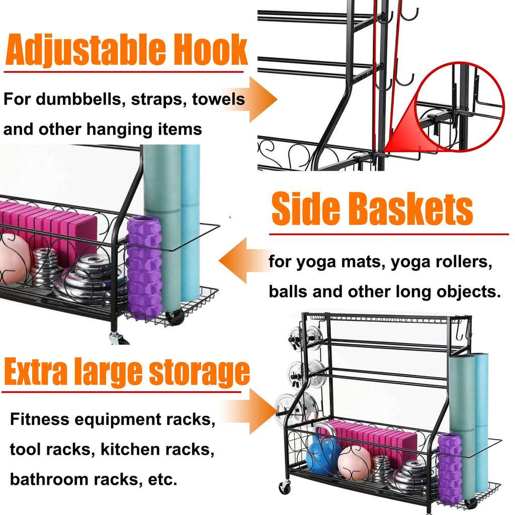 Black Dumbbell Rack Storage Shelves U559