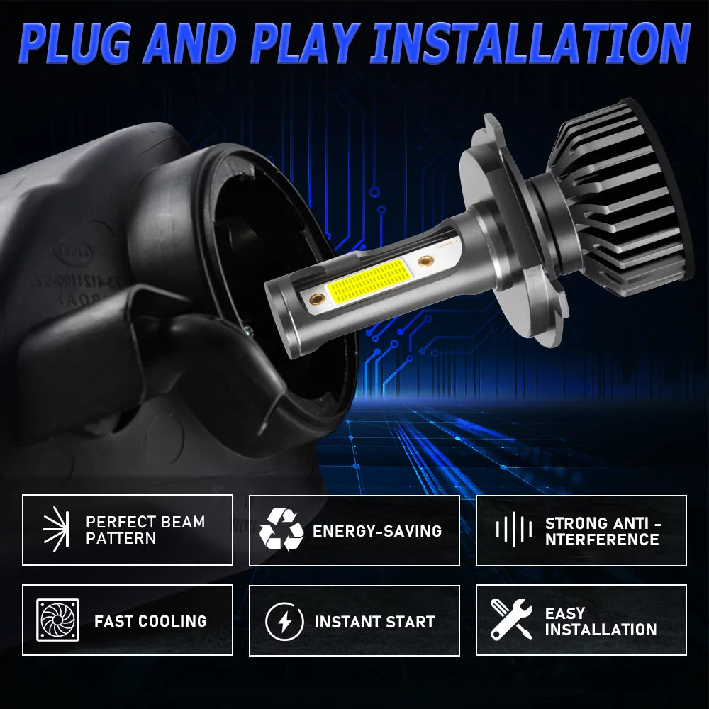 H4/9003 LED Headlight Bulbs 10000 Lumen 60W 6500K Cool White Pack of 2 G64185
