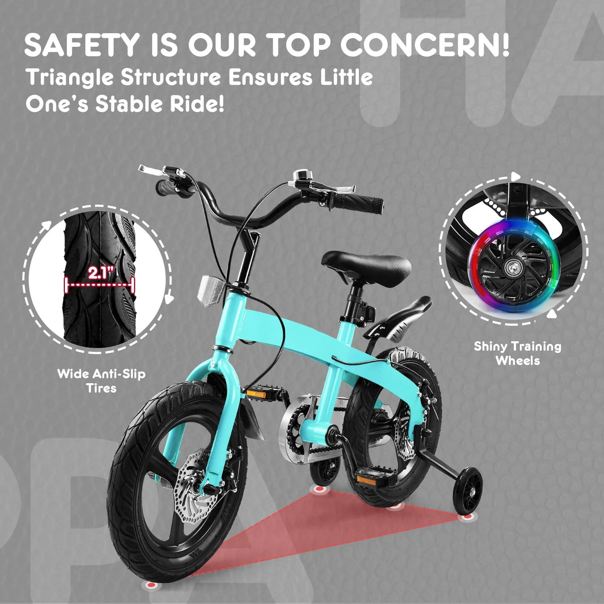16 inch Boys Bike with Training Wheels and Disc Brake Z13200