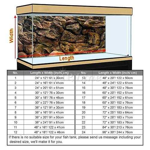Rock Wall Aquarium Background Poster Fish Tank Decor L38523