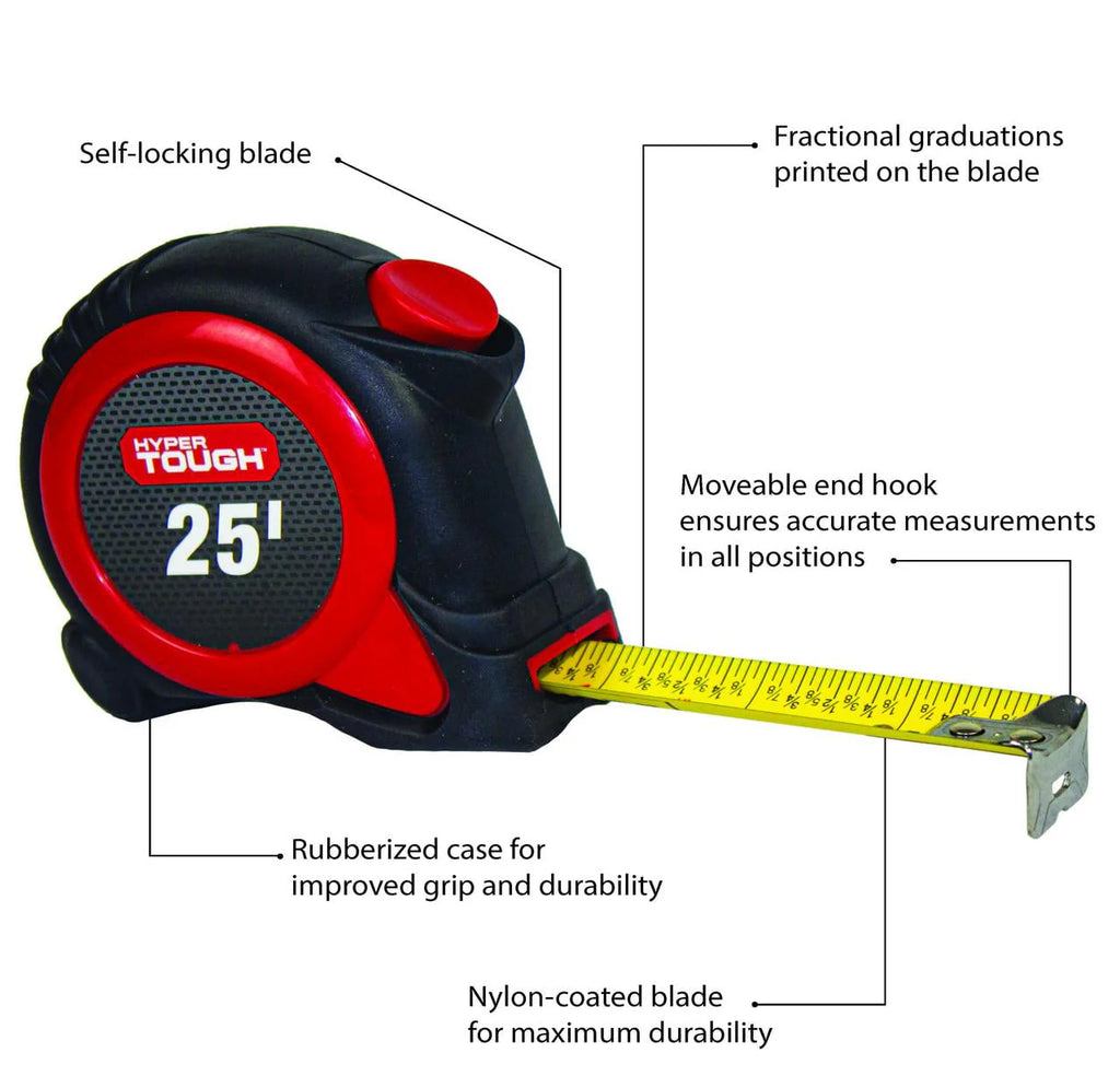 25ft Self Lock Steel Tape Measure D50096