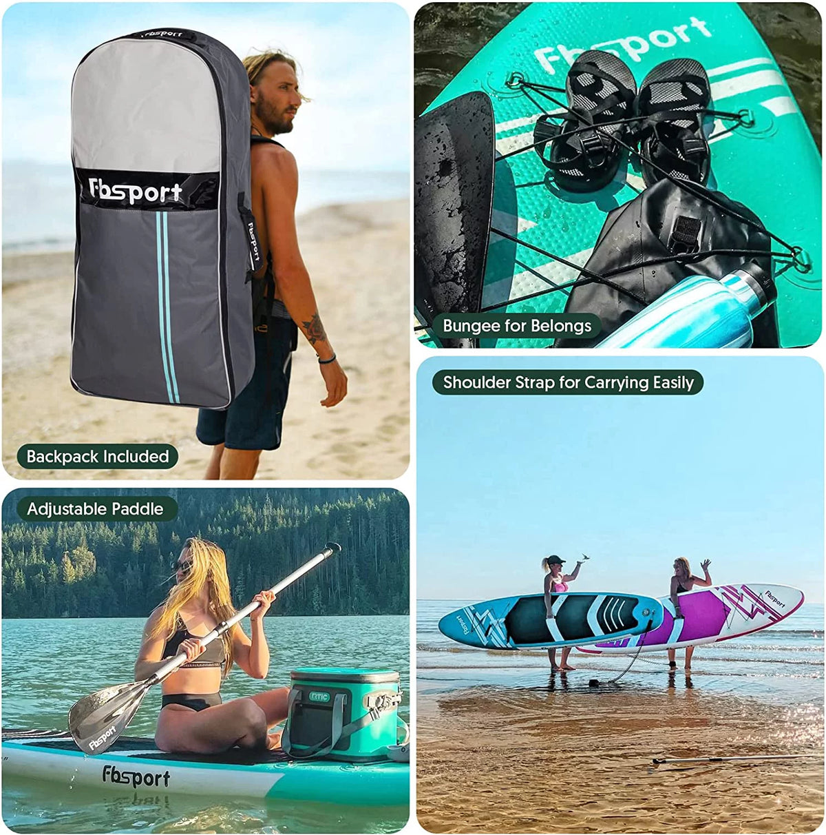 Mint Green Inflatable Paddle Board B526