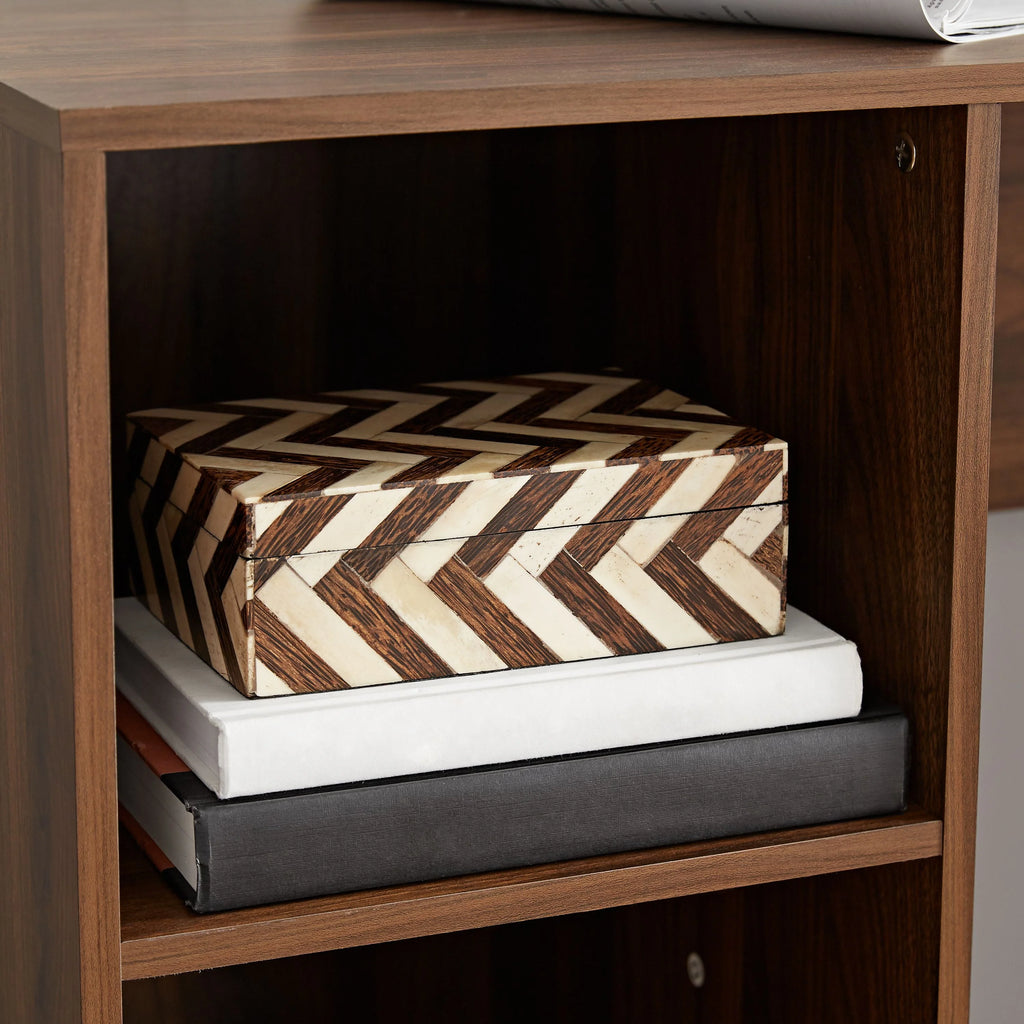 White 6-Cube Storage Computer Desk K8575