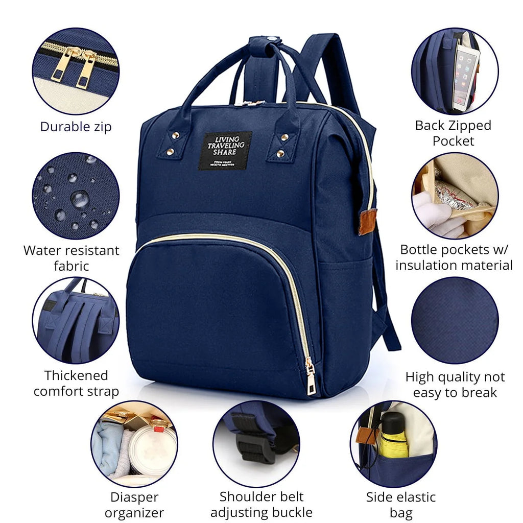 Waterproof Large Capacity Diaper Bag Backpack U8659